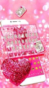 Pink Glitter Gravity Keyboard Theme💖 screenshot 1