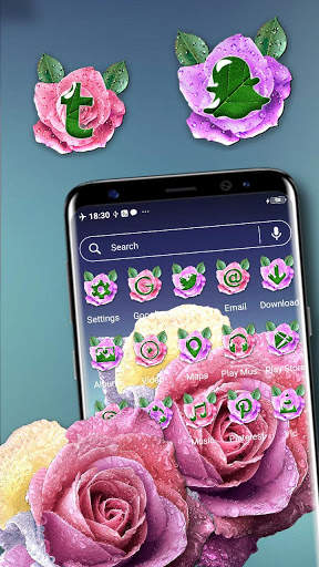 Rose Water Drop Theme Launcher screenshot 4