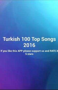 Turkish 100 Top Songs 2016 screenshot 1