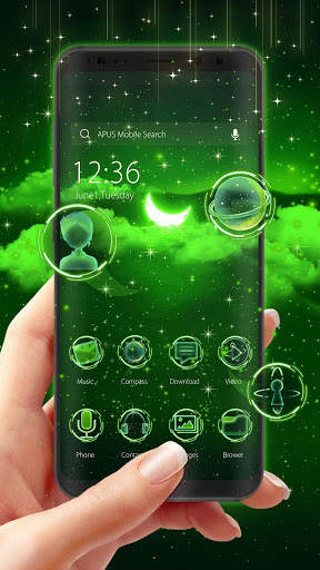 Green Moon-APUS Launcher free theme screenshot 4