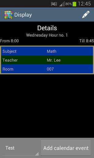 Timetable screenshot 2