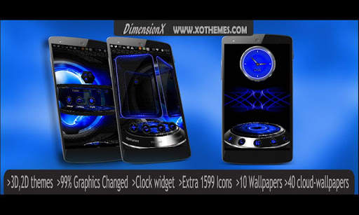 Alien Blue Next Launcher theme screenshot 1