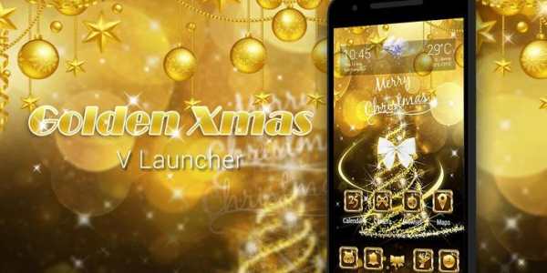 Golden Xmas Parallax V Launcher Theme screenshot 5