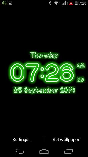 Neon Digital Clock Live Wallpaper screenshot 3