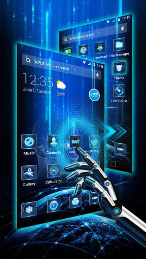 Blue neon future tech theme screenshot 5