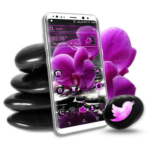 Orchid Flower Launcher Theme أيقونة