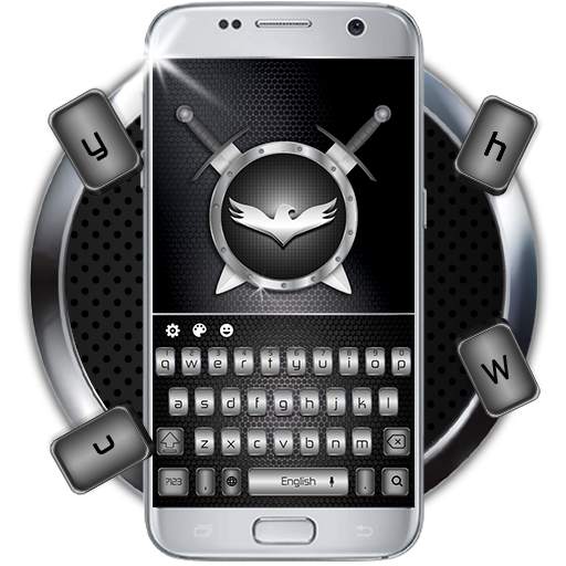 Exquisite Grey Glitter Keyboard Theme 10001004