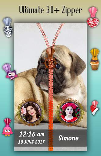 Puppy Zipper Lock Screen 4 تصوير الشاشة