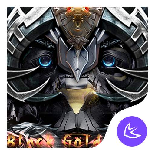 Black gold wild lion APUS launcher theme 163.0.1001