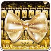 Gold Glitter Bowknot Keyboard 10001003