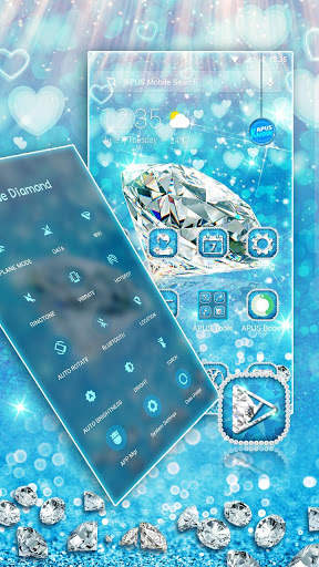 Blue Diamond Azure Bling Shine Launcher Theme screenshot 3