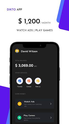 Dikto - Watch Ads & Earn Money स्क्रीनशॉट 2