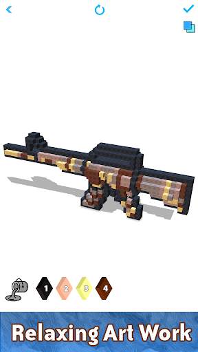 Guns 3D Color by Number - Weapons Voxel Coloring screenshot 3