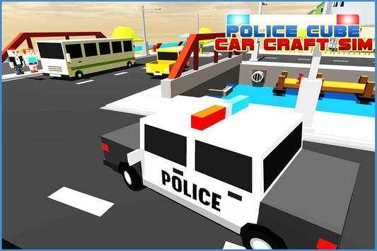Police Cube Car Craft Sims 3D screenshot 3