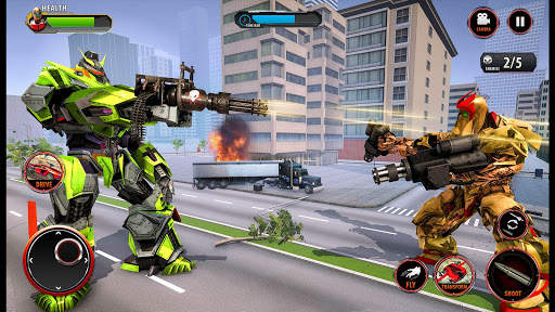 Flying Army Car Transform Robot Shooting Game screenshot 4