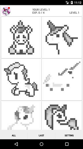 Coloring by numbers unicorns pixel screenshot 1