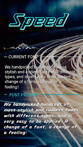 Speed Font for FlipFont , Cool Fonts Text Free 1 تصوير الشاشة