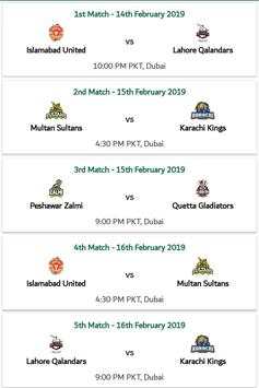 ''PSL Schedule 2019'' Psl Live Score, Psl4Schedule screenshot 1