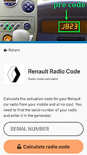 Radio Code ALL Generator - Ford VW Renault Honda screenshot 3