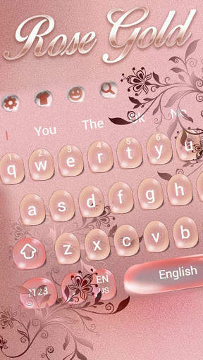 Beautiful Rose Gold Water Drops Keyboard Theme screenshot 2
