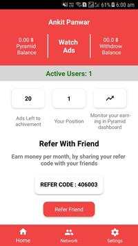 PyramidAdsApp - Earn a lot of free money स्क्रीनशॉट 2