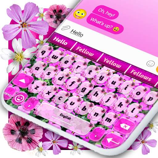 Pink Flowers Keyboard 🌺 Spring Girly Theme 2.4.8