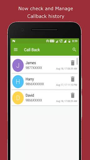 Callback with One Click, Auto Reject and Callback screenshot 5