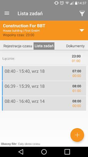 Mobile Worker-Obliczanie czasu screenshot 2