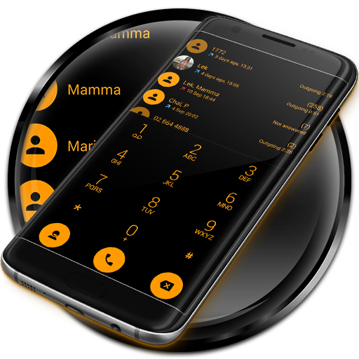 Dialer theme Flat BlackOrang icon
