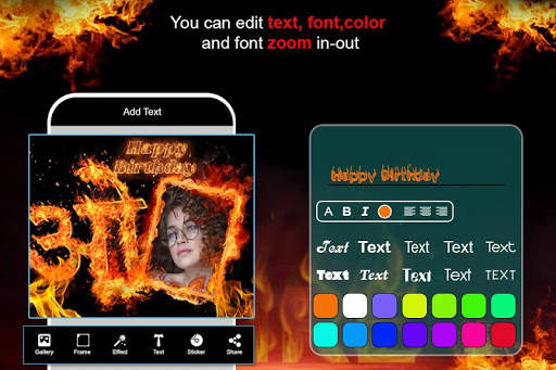 Fire Text Photo Frame Decoration Hindi screenshot 7