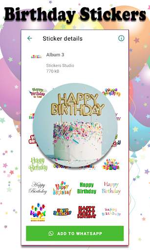 Happy Birthday Stickers for WhatsApp WAStickerApps screenshot 3