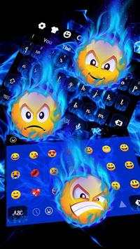 Blue Ice Fire Flower Keyboard скриншот 3