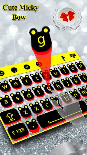 Cute Mickey Bow Keyboard Theme screenshot 2