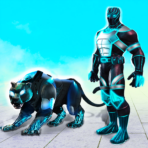 Flying Panther Robot Hero Game icon
