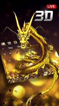 3D Live Gold Dragon Keyboard screenshot 1