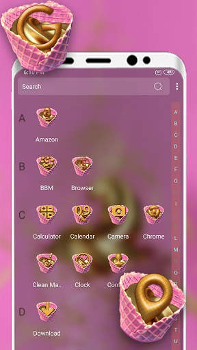 Golden Pink Ice Cream Launcher Theme screenshot 4