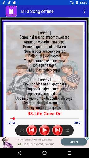 BTS Song Offline - Life goes on(Lyrics) screenshot 2