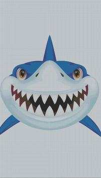 Angry Shark Color By Number Hungry Fish Pixel Art screenshot 1