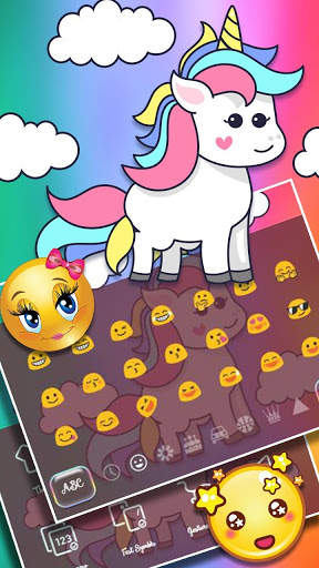 Cute Cartoon Unicorn Keyboard screenshot 3