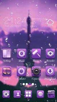 Raining Paris GO LauncherTheme 1 تصوير الشاشة