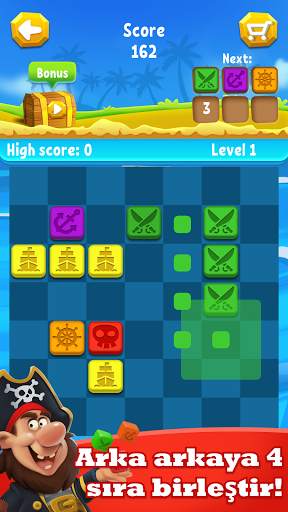 Pirate's Dice: 4 Bir Satır Oyun. Arka arkaya 4 screenshot 1