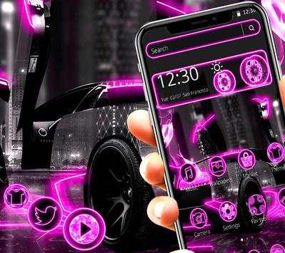 Tema mobil neon ungu screenshot 1