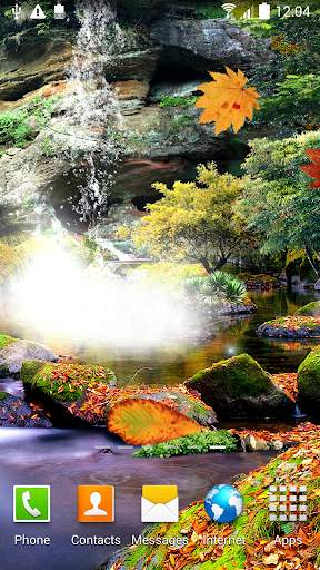 3D Autumn Waterfall Wallpaper screenshot 2