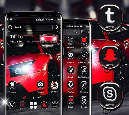 Red Car Launcher Theme screenshot 1