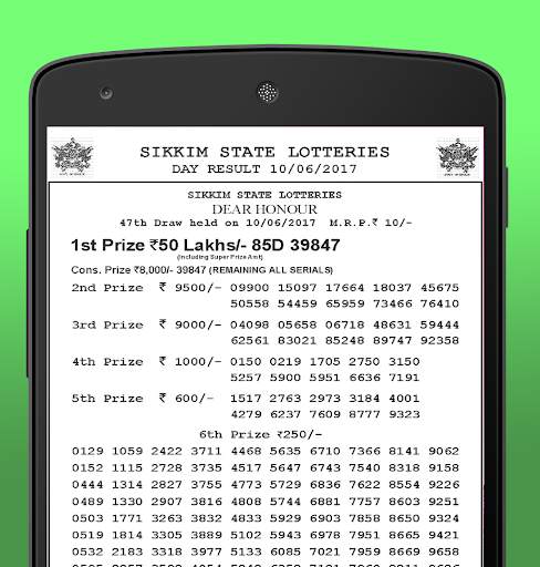 Sikkim State Lottery Results screenshot 3