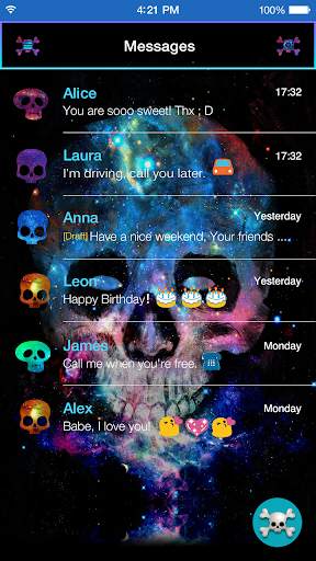 Galaxy Skull Emoji Theme screenshot 4