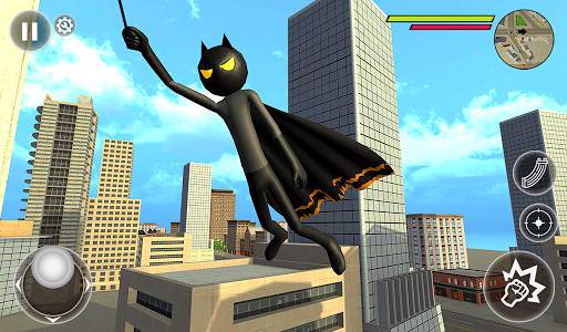 Bat Rope Hero Stickman Crime - Gangster Mafia Game screenshot 8