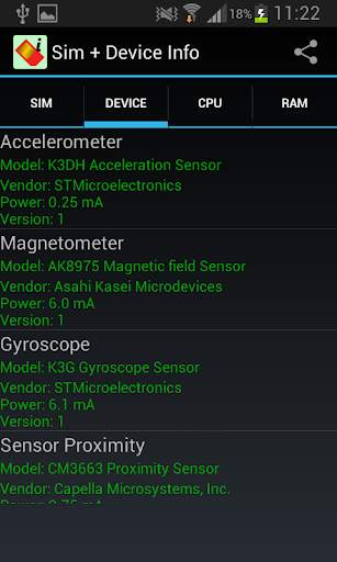 Sim Device Info screenshot 2