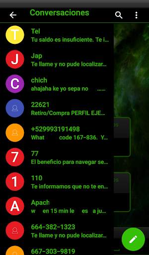 THEME EVOLVESMS SPACE GREEN screenshot 4