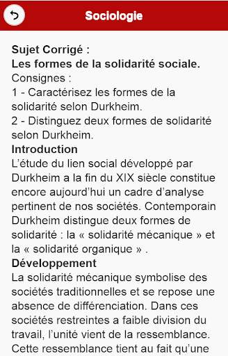 Sociologie : Sujets Corrigés screenshot 3